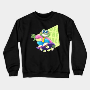 Frog on skateboard Crewneck Sweatshirt